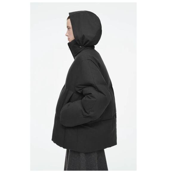 COS Oversized Hooded Down Puffer Jacket Size US/Large - Picture 4 of 16